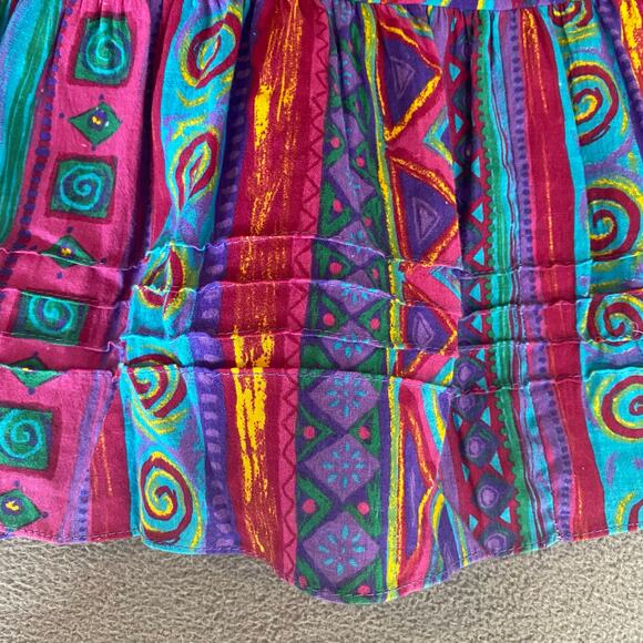 Vtg 80s 90s Two Potato Laguna Beach Artsy Midi Muumuu Dress Womens XS Cotton NOS - Picture 10 of 16